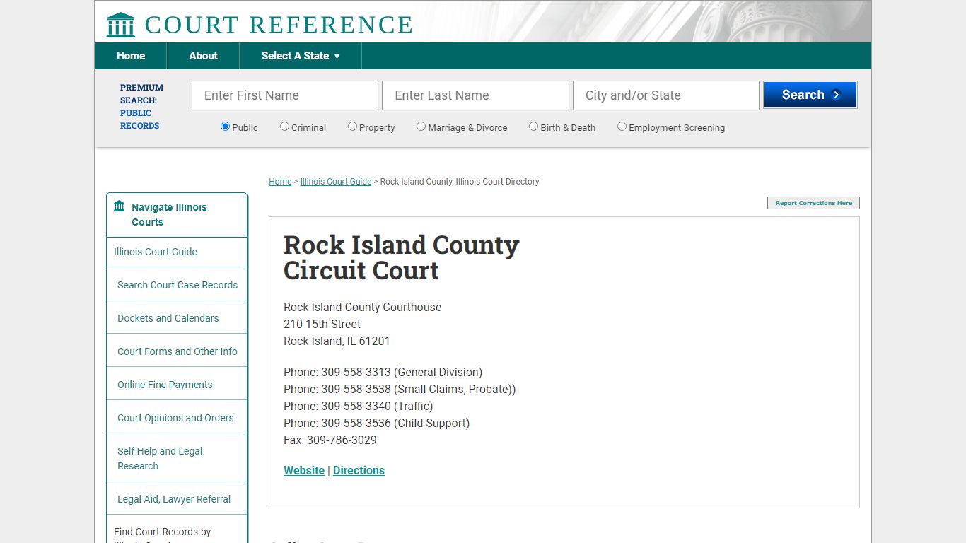 Rock Island County Circuit Court - Court Records Directory