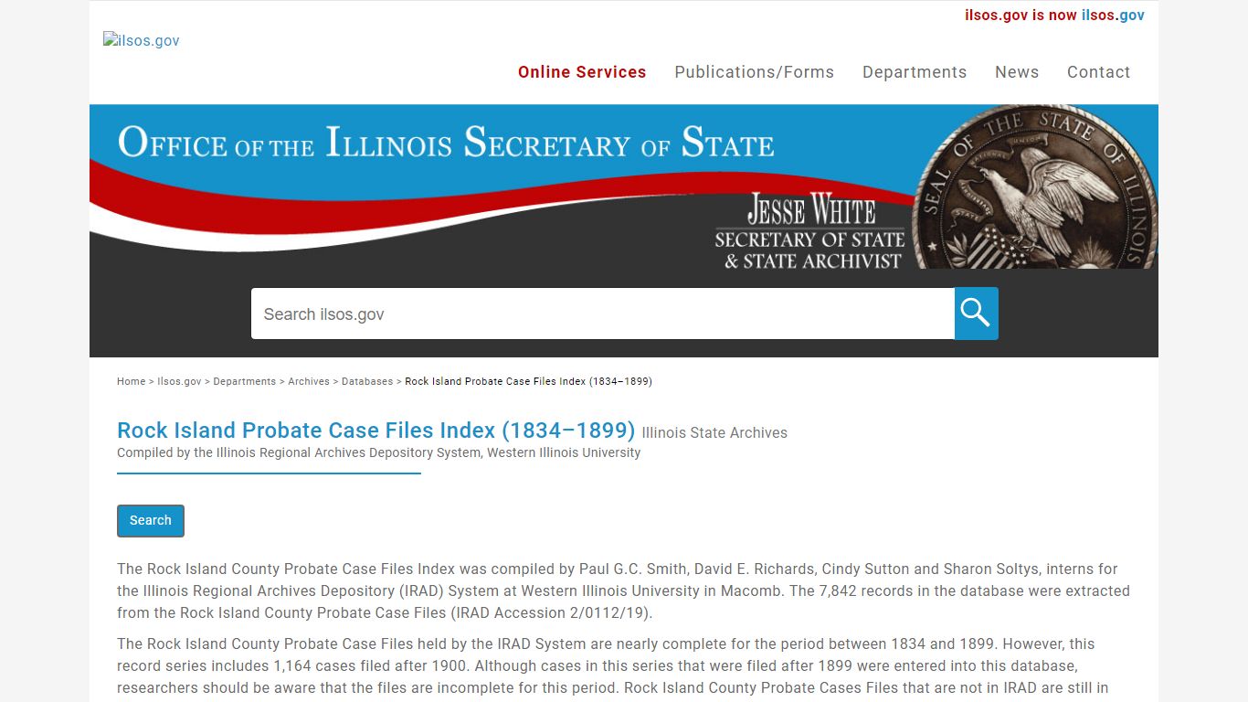 Rock Island Probate Case Files Index (1834–1899)